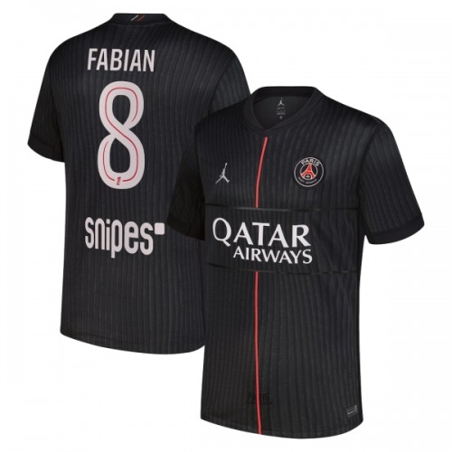 Camisola do Paris Saint-Germain Fabian 8 Equipamento 4ª Jordan 2025-26 Camisola do Paris Saint-Germain Fabian 8 Equipamento 4ª Jordan 2025-26